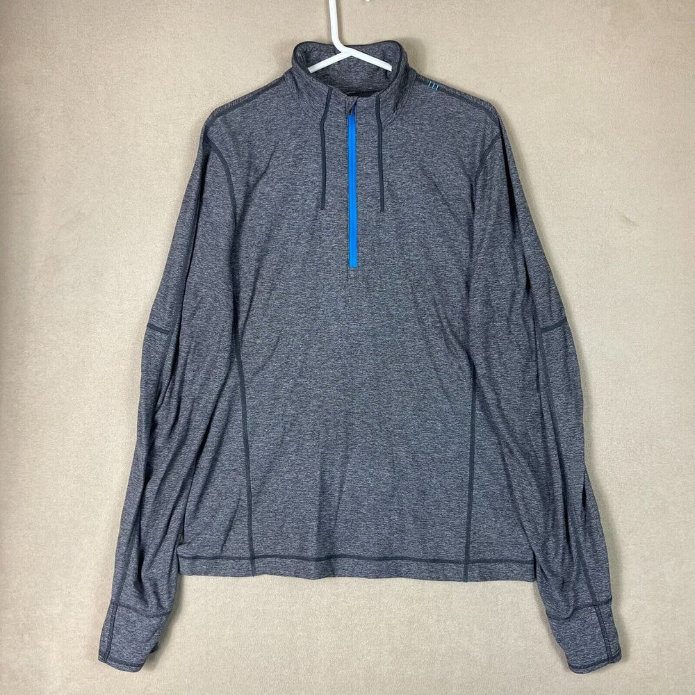 Lululemon Shirt Adult Large Gray 1/2 Zip Sweatshirt Long Sleeve Mock Neck Mens